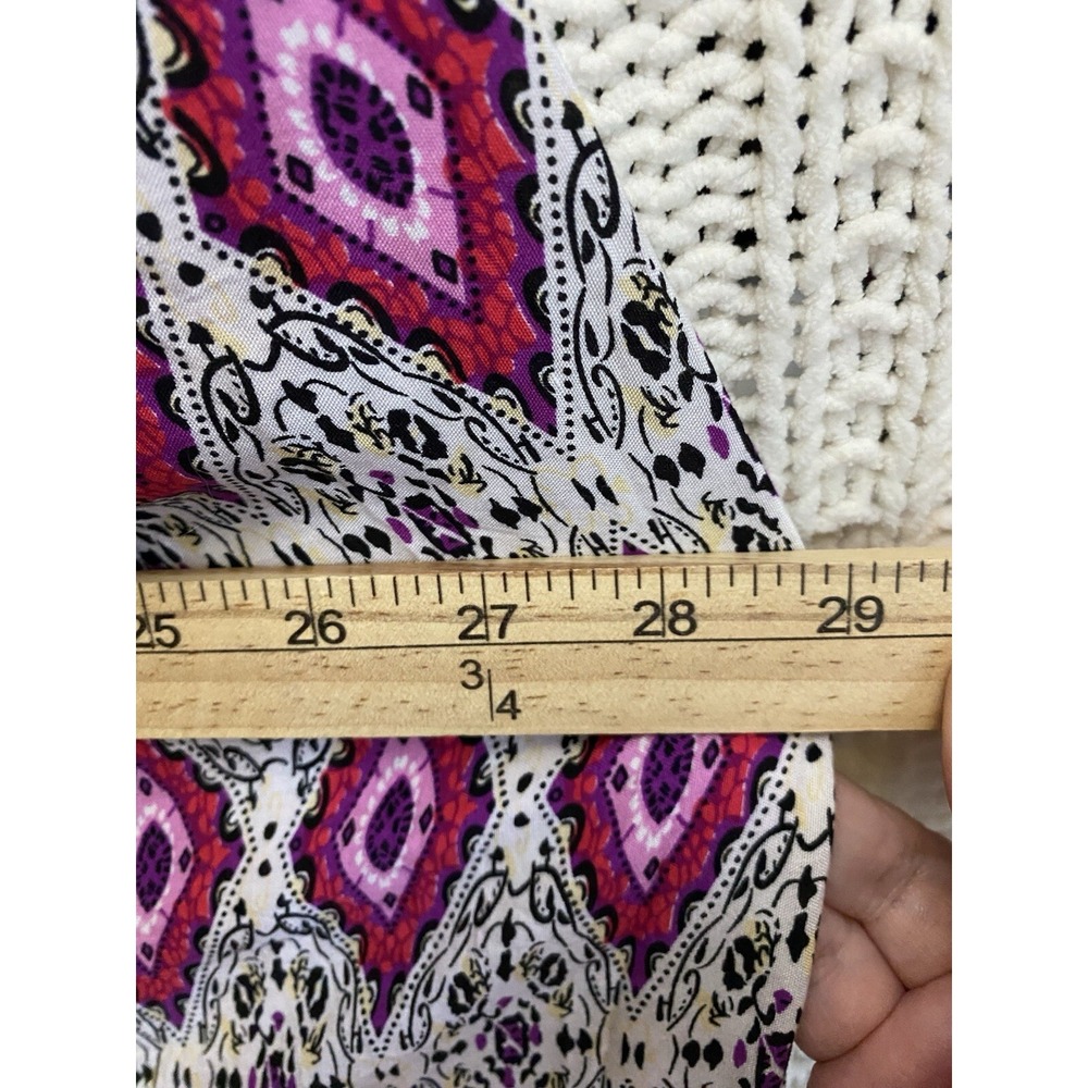 Sundress Maxi Flutter Sleeve Rayon Women's XL (40" Bust)‎ Peasant Boho Red Pink - Picture 6 of 8